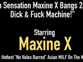 Prsatá asijské maxine x kočička fucks 24 palec penis & mechanical souložit toy&excl;
