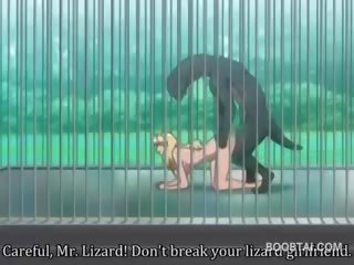Голям бюст аниме скъпа влагалище прикован трудно от чудовище при на zoo